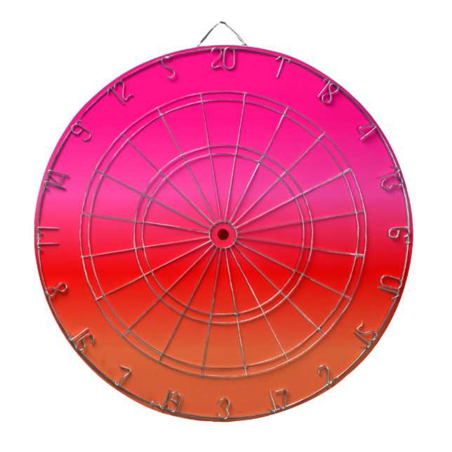 Rosa, röd och orange gradient darttavla (Framsidan)