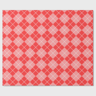 Rosa & röd pläd som slår in papper presentpapper