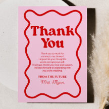 Rosa röd retro vågig kant bröllopsdusch