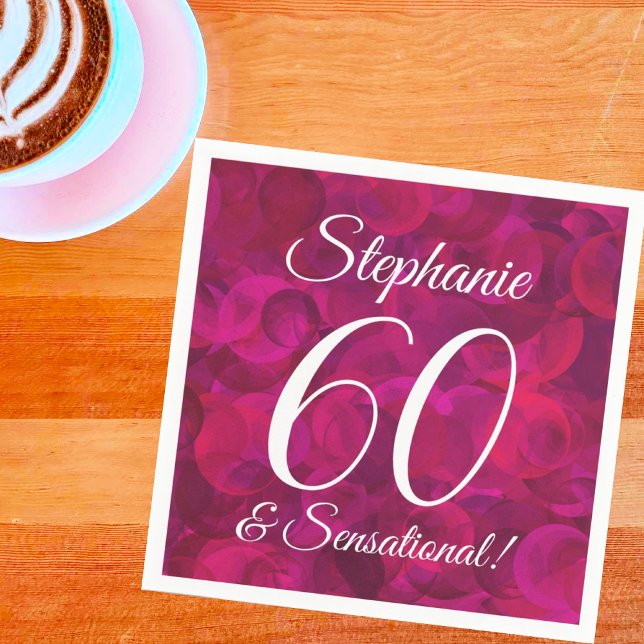 Rosa Röd ros 60 och Sensationell Födelsedagsfest Pappersservett (Skapare uppladdad)