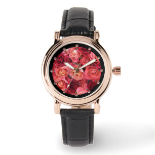 ROSA RÖD ROS FÄLT ARMBANDSUR