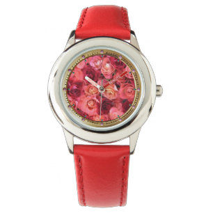 ROSA RÖD ROS FÄLT ARMBANDSUR