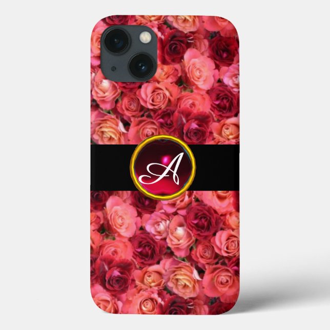 ROSA RÖD ROS FÄLT ,RED RUBY GEMSTONE MONOGRAM (Baksida)
