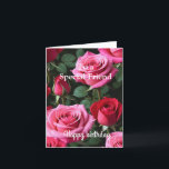 Rosa Röd ros För en Speciell vänskaplig födelsedag Kort<br><div class="desc">För en Speciell Friend Rosa Gul ros Birthday</div>