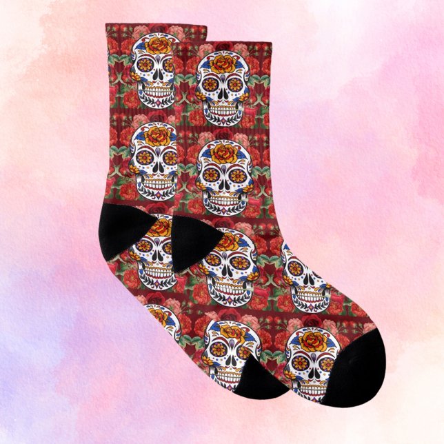 Rosa Röd ros Helgdagar Unisex Strumpor (Skapare uppladdad)