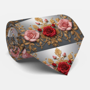 Rosa & Röd ros Tie Slips