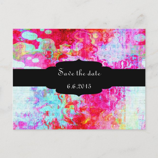 Rosa röd textur meddelande vykort (Framsida)