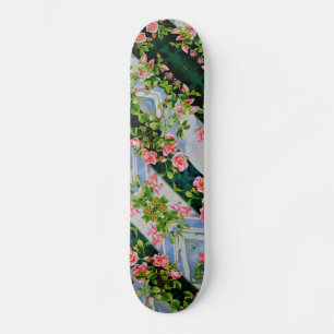 Rosa röd vattenfärg ro mini skateboard bräda 18,5 cm