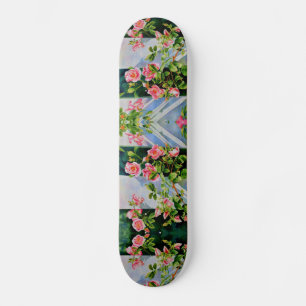 Rosa röd vattenfärg ro skateboard bräda 21,5 cm