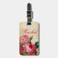 Rosa & röd vintageroblommigt & notblad