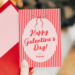 Rosa röda band Galentine's Alla hjärtans dag-kort Julkort