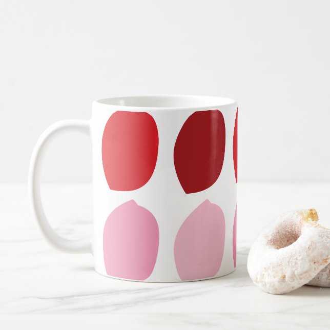 Rosa röda blomblad kaffemugg (Med munk)