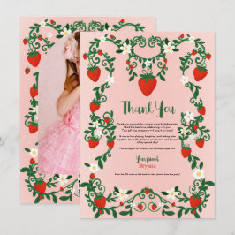 Rosa & Röda Blommor Vinbär Söta Tack Inbjudningar