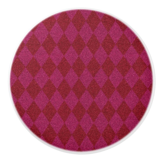 Rosa & röda diamantglitterpouf knopp (Framsidan)