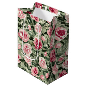 Rosa röda gröna rosor blommig bröllopsdusch
