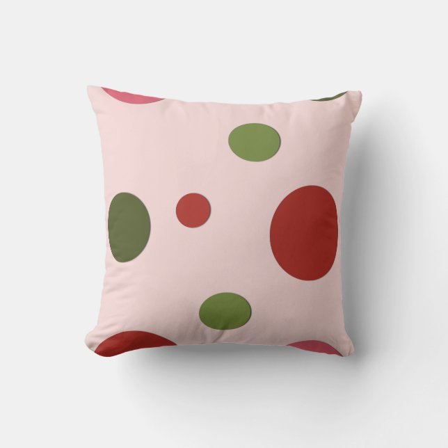 rosa röda gröntar kudde (Framsida)