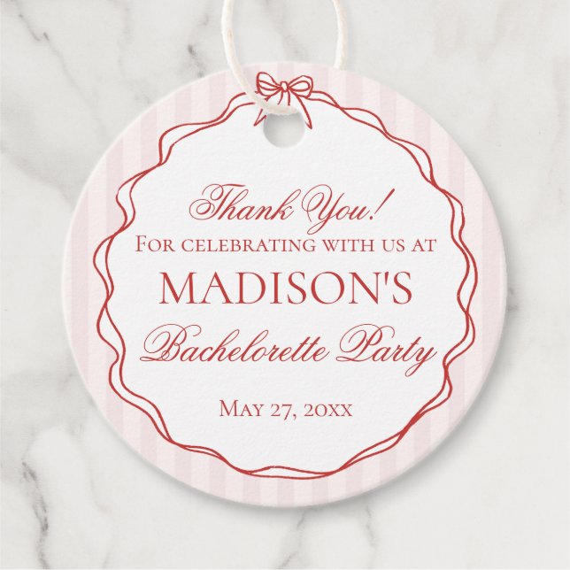 Rosa & Röda Hjärtan Underkläder Möhippa Fest Gåvor Etiketter (Framsida)