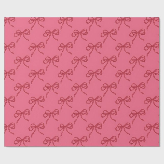 Rosa röda koketta slingor minimala och söta  presentpapper (Platt)