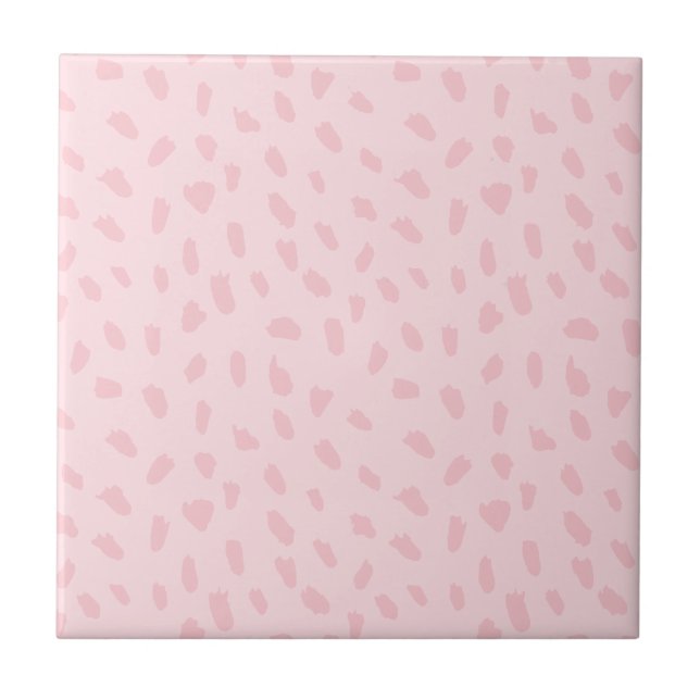 Rosa Röda Mönster Kakelplatta (Framsidan)