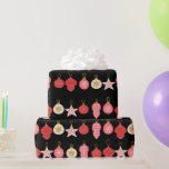 Rosa, Röda och Guld Julepaketet för prydnadsföremå Presentpapper<br><div class="desc">Söt rosa och guld julprydnader ser söt ut på en vit bakgrund.</div>