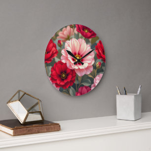 Rosa, röda och mauve blommor stor klocka