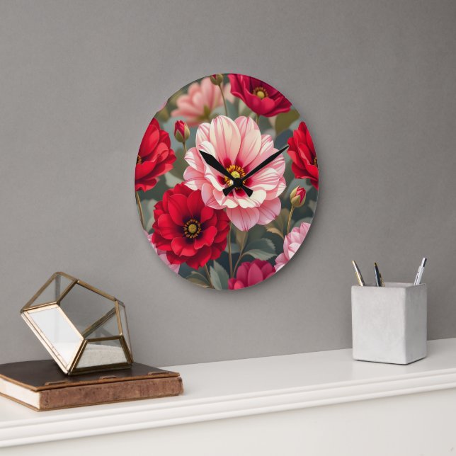 Rosa, röda och mauve blommor stor klocka (Kontor)