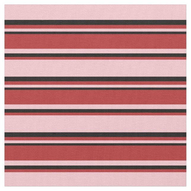 Rosa, Röda och svarta Mönster Tyg (Närbild)