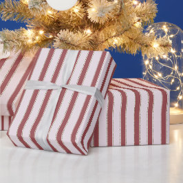 Rosa röda randiga jul presentpapper
