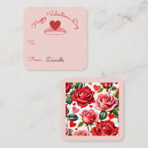 Rosa & Röda Rosor Hjärt Krona Klassrum Valentine