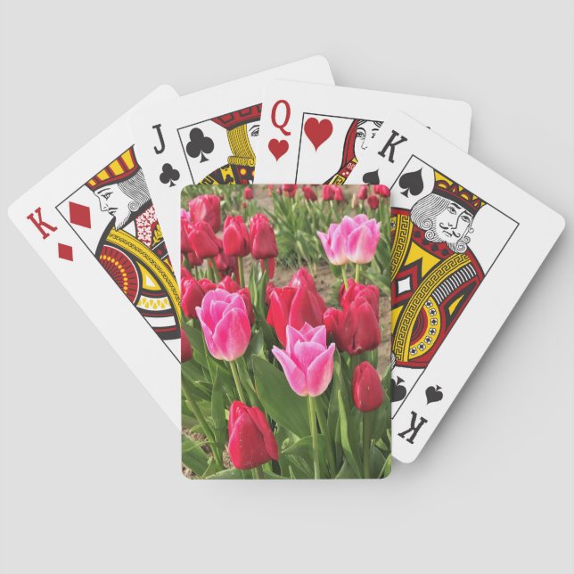Rosa & Röda Tulpaner Casinokort (Baksidan)