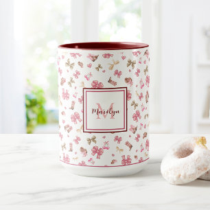 Rosa Rodeo Cowgirl Coquette Personlig Monogram Mugg