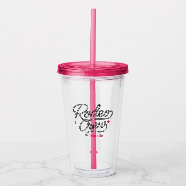 Rosa Rodeo Crew Western Möhippa Take Away Mugg (Framsida)