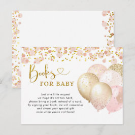 Rosa rodnad ballong baby shower-böcker för bebis inbjudan vykort