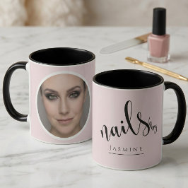 Rosa rodnad Foto Nagelstylist Elegant Kaffe Mugg