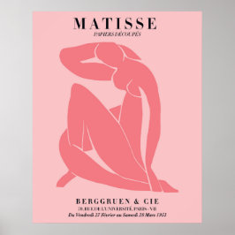 Rosa Rodnad Kvinna Affisch | Matisse Stil Väggkons