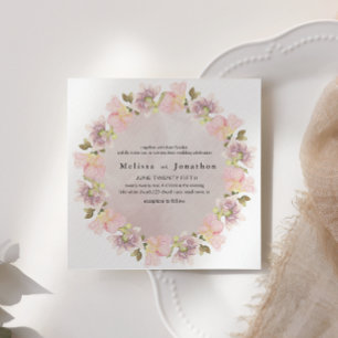 Rosa rodnad Magnolia blomsterbröllopsinbjudan
