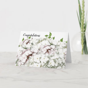 Rosa rodnad och vita blommor gratulationskort kort
