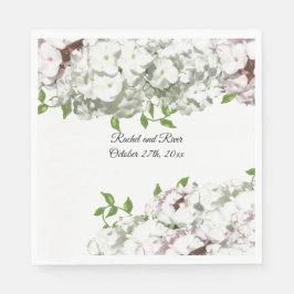 Rosa rodnad och vita blomsterbröllopsservetter i p pappersservett