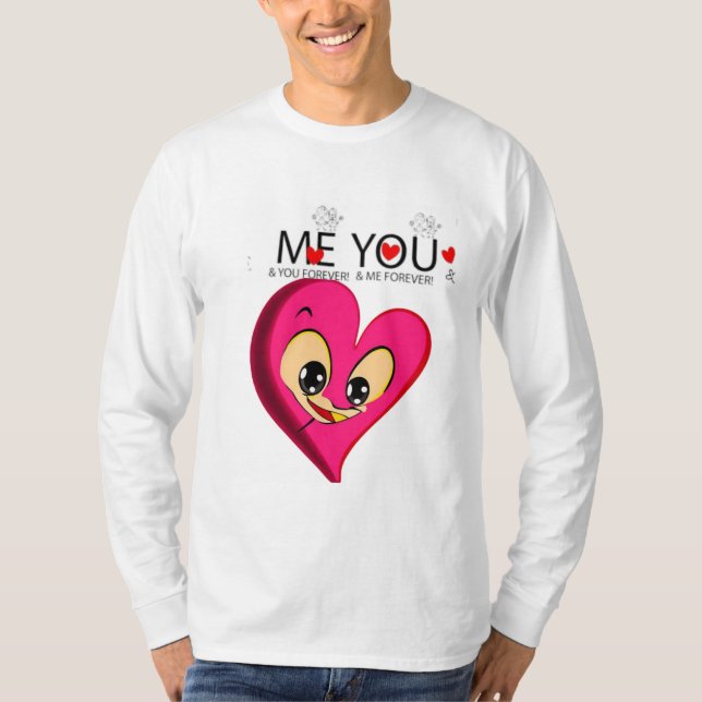 rosa rodnad på hjärtvalentin`S T Shirt (Framsida)