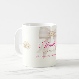 Rosa rodnad rosett prinsessa band tack kaffe kaffemugg