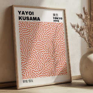 Rosa rodnad Yayoi Kusama Retro utställning Poster