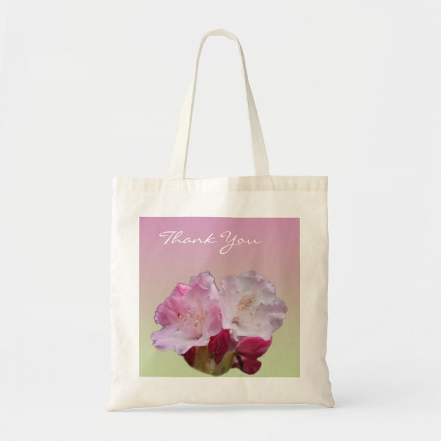 rosa rododendron blommor tack väska (Framsidan)