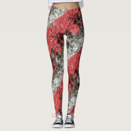 Rosa rödvivel löv höststenvägg leggings