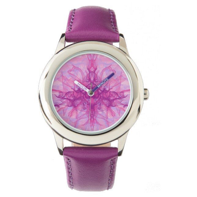 ROSA ROKE - Modern och abstrakt Fractal Art - Armbandsur (Framsida)