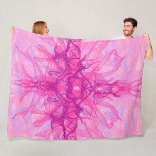 ROSA ROKE - Modern och abstrakt Fractal Art - Fleecefilt