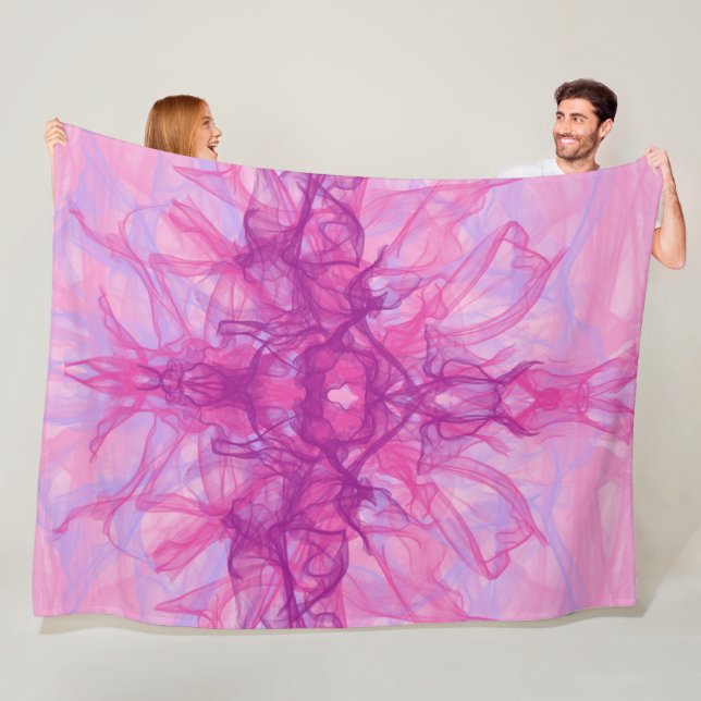 ROSA ROKE - Modern och abstrakt Fractal Art - Fleecefilt (På plats)