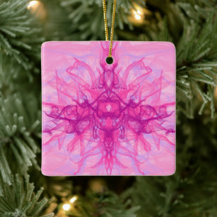 ROSA ROKE - Modern och abstrakt Fractal Art - Julgransprydnad Keramik