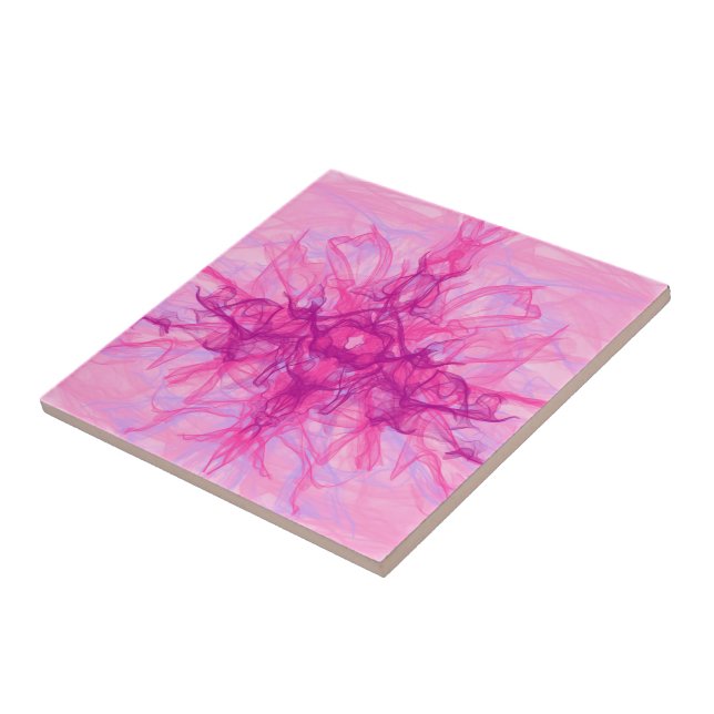 ROSA ROKE - Modern och abstrakt Fractal Art - Kakelplatta (Sidan)