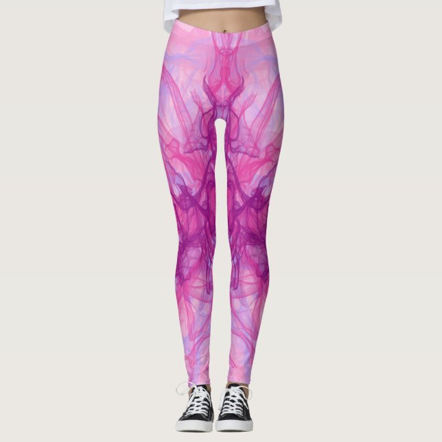 ROSA ROKE - Modern och abstrakt Fractal Art - Leggings (Framsida)