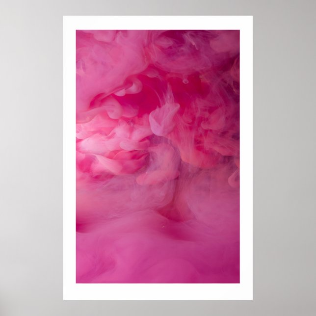 Rosa rökliknande abstrakta konsttryck Scandi geome Poster (Framsidan)
